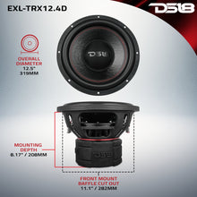 Load image into Gallery viewer, EXL 12” Subwoofer Triple Stack with Reinforced Cone 2000 Watts RMS 3” Dvc 4-Ohm