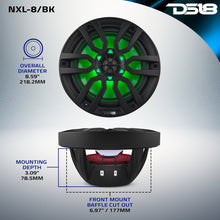 Load image into Gallery viewer, NXL 8" 2-Way Coaxial Marine Speaker with LED RGB Lights | 125W RMS 4-Ohm
