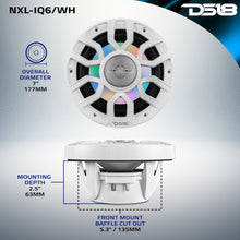 Load image into Gallery viewer, NXL 6.5" 2-Way Coaxial Marine Speaker with Bullet Tweeter and Digital Led Lights | 150W RMS 4-Ohm