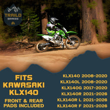 Load image into Gallery viewer, Kawasaki KLX140/KLX150/KLX230 2008-2026 Ceramic Brake Pad Set