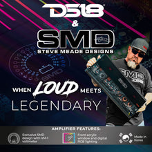 Load image into Gallery viewer, SMD Monoblock Amplifier with VM-1 Voltmeter and Digital LED Lights 3000W RMS at 1-ohm - Steve Meade Designs