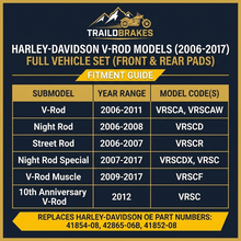 Load image into Gallery viewer, Harley-Davidson V-Rod 2006-2017 Ceramic Brake Pad Set
