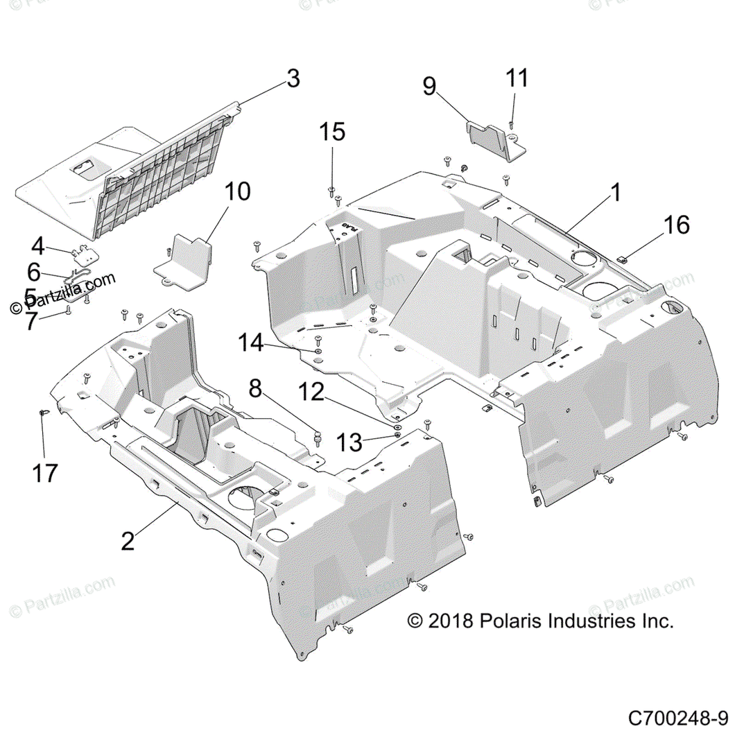 Rzr 1000 bed access panel