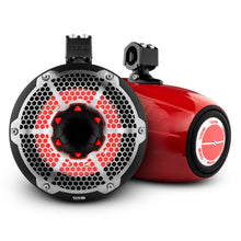 Cargar imagen en el visor de la galería, NXL 10" Neodymium Marine and Powersports Towers with Built-in Passive Radiator, 1" Driver and LED RGB Lights 300 Watts Rms -Red
