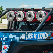 Cargar imagen en el visor de la galería, NXL 10" Neodymium Marine and Powersports Towers with Built-in Passive Radiator, 1" Driver and LED RGB Lights 300 Watts Rms -Red

